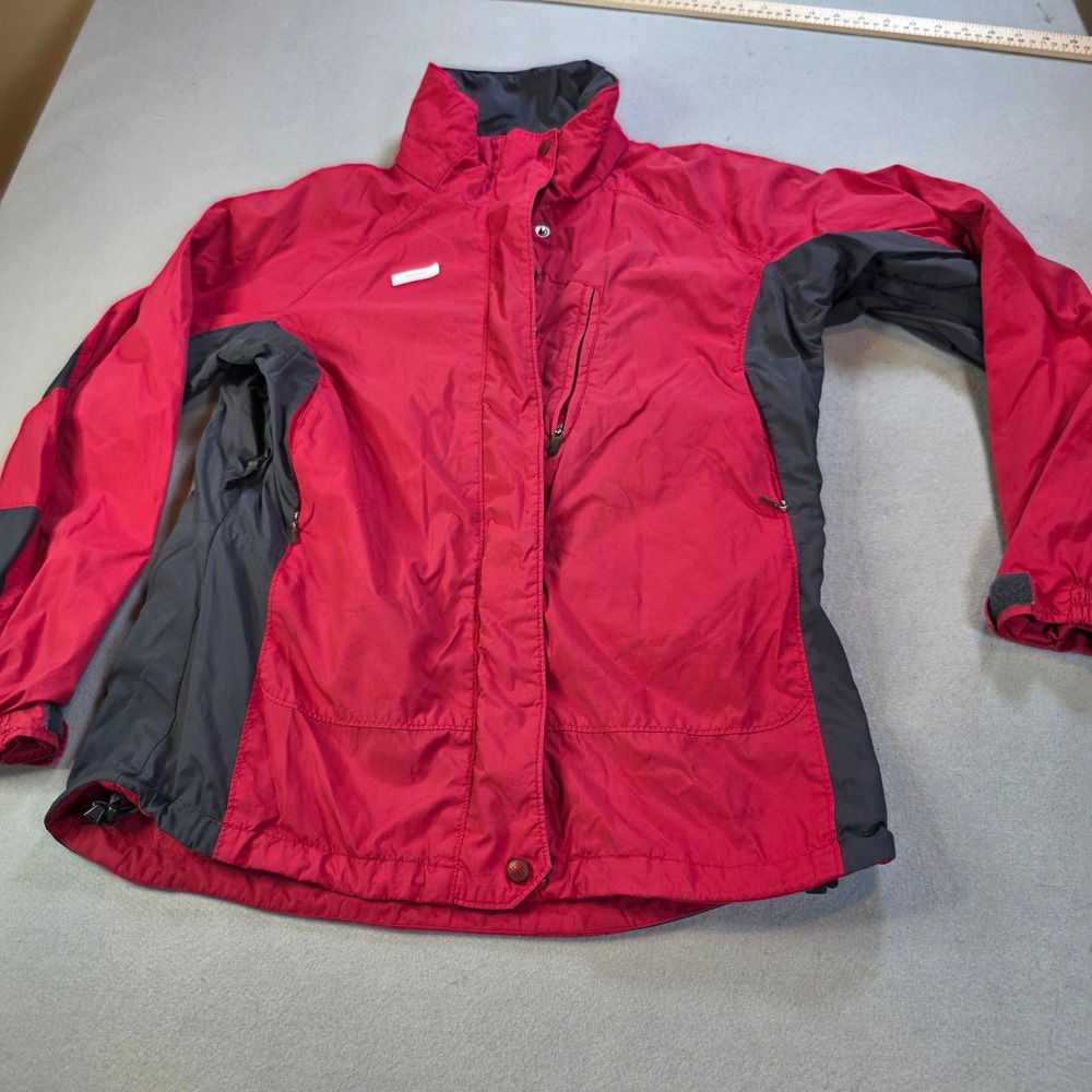 Columbia Vertex Interchange Jacket Womens Large Red Gray Full Zip Shell Outdoor